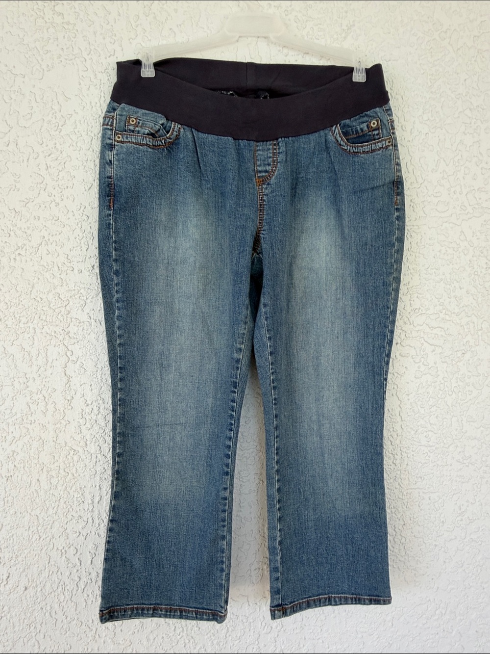 Two Hearts Maternity Denim Jeans - Navy & Light Blue size L